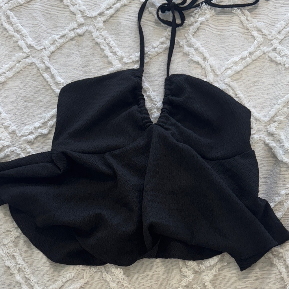 SHEIN Elegant Black Halter Tank Top
